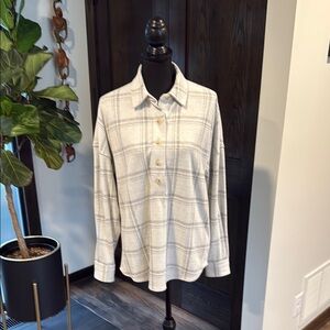 Faherty White Boxy Button Down Shirt